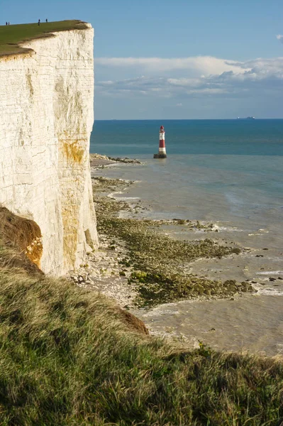 Doğu Sussex Ngiltere Eastbourne Yakınlarındaki Beachy Head Tebeşir Uçurumları Deniz — Stok fotoğraf