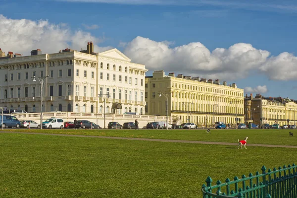 Georgian Apartment Buildings Seafront Hove Brighton East Sussex England Unrecognisable — Stock Photo, Image