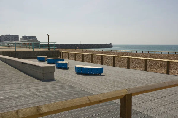 New Board Walk Seating Brighton Beach Marina East Sussex England — Stock fotografie