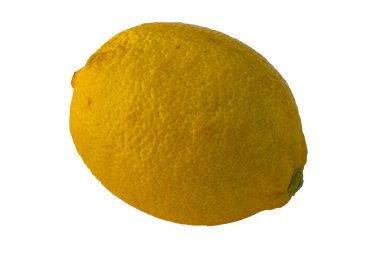 Whole lemon (Citrus limon rutaceae) isolated on white background