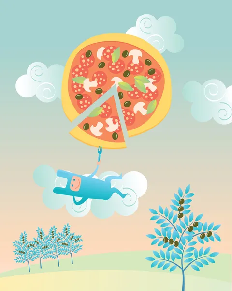 Conejo de pizza Ilustraciones de stock libres de derechos