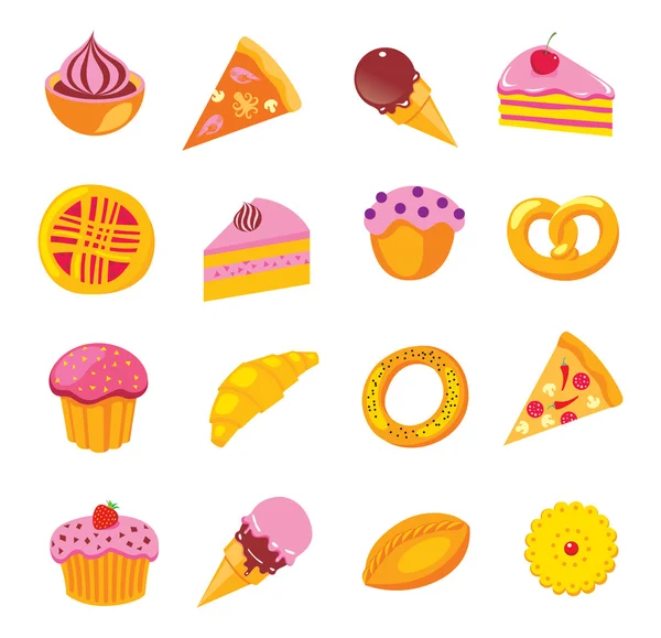 Conjunto de dulces y panadería Ilustración de stock