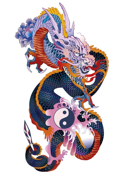 Dragón asiático — Archivo Imágenes Vectoriales