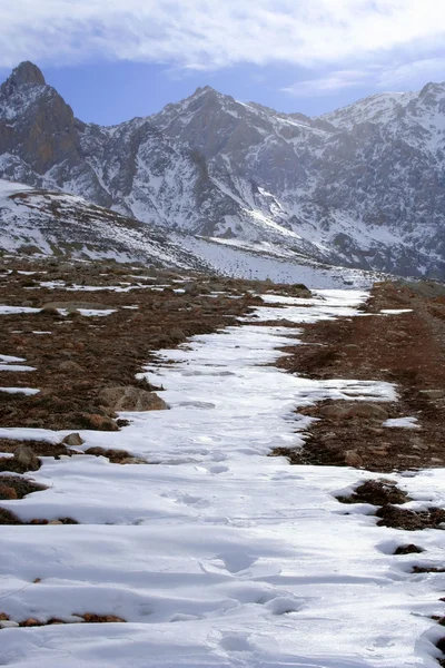 Pemandangan indah dari salju di gunung — Stok Foto