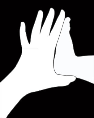 Anne eli ve bebek ayağı, vektör