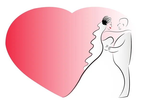 Векторная карикатура на невесту и жениха — стоковый вектор