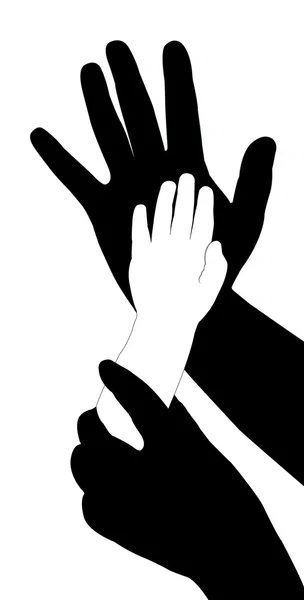 Vettore silhouette mani — Vettoriale Stock