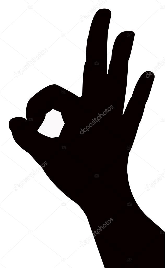 Hand ok sign vector