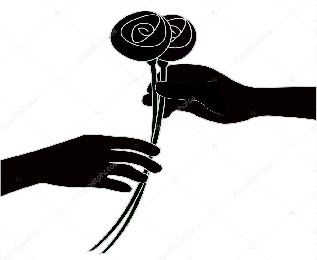 vector flores dando la mano — Vector de stock © Dr.Art ...