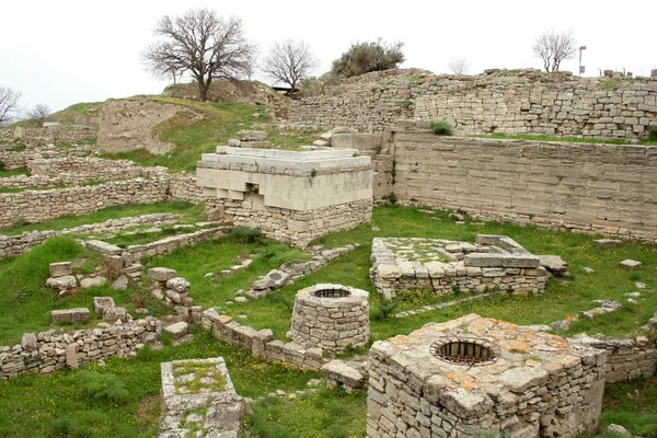 Ruïnes van de oude troia city, canakkale, Dardanellen, Turkije — Stockfoto