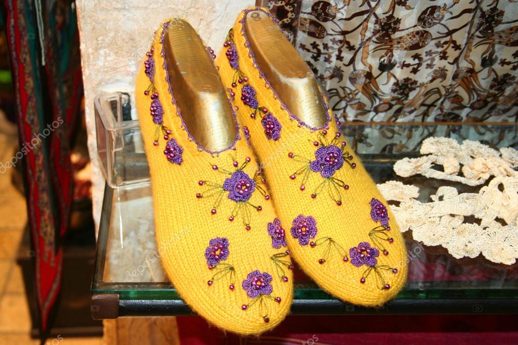 knitted wool slippers