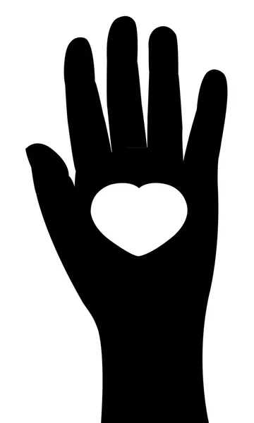 Hand med hjärta ikon, illustration — Stockfoto