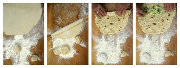 "gozleme という名前の自家製のトルコのお菓子を作る" — ストック写真