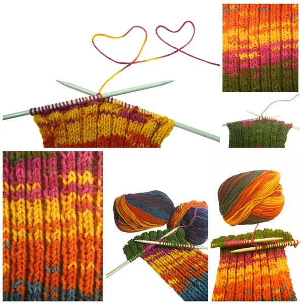 Collage en laine tricotée — Photo