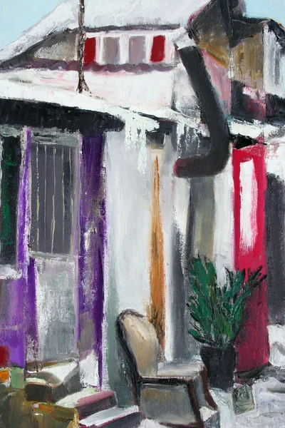 House painting, oil on canvas — Stock Photo, Image