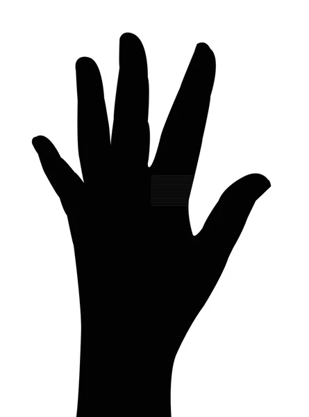 A lady hand, silhouette — Stock Photo, Image