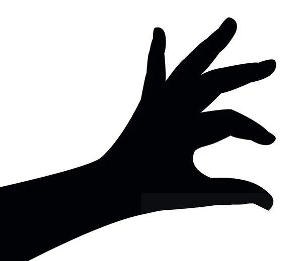 Uma mão de senhora, silhueta — Fotografia de Stock