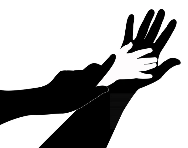 Hands silhouette — Stock Photo, Image