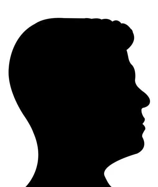 Silhouette of a mans head in black — Stock Photo, Image