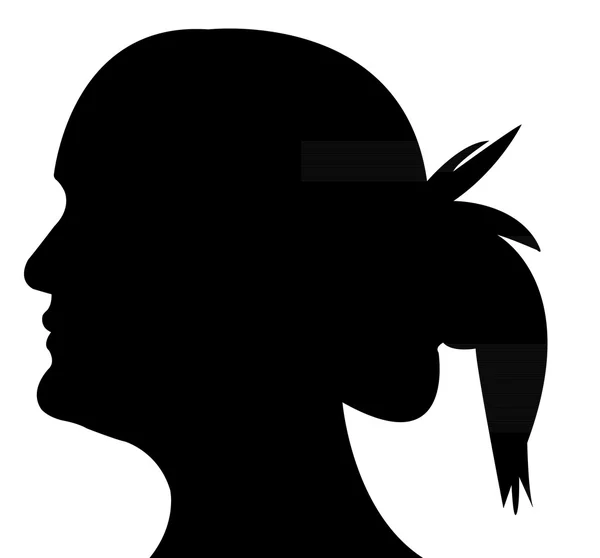 Vrouwelijke hoofd silhouet vector — Stockvector