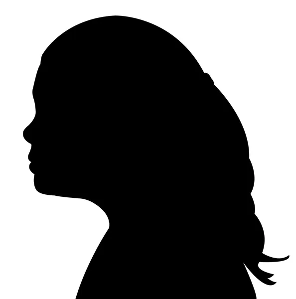 Un vecteur de silhouette tête d'enfant — Image vectorielle