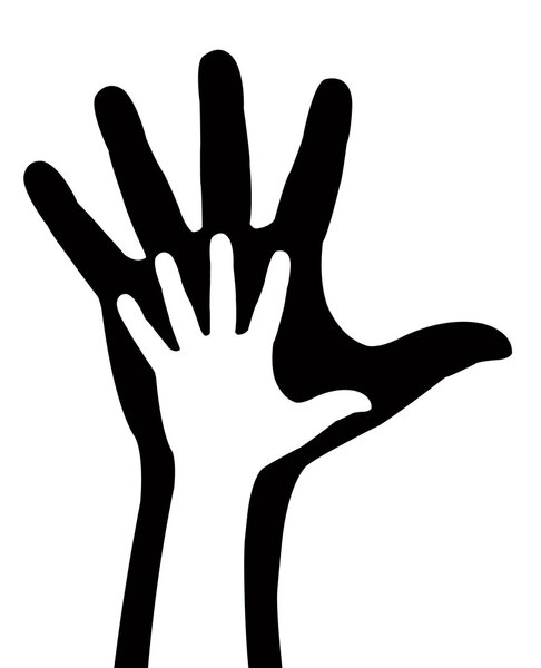 Hand and arm silhouette, vector