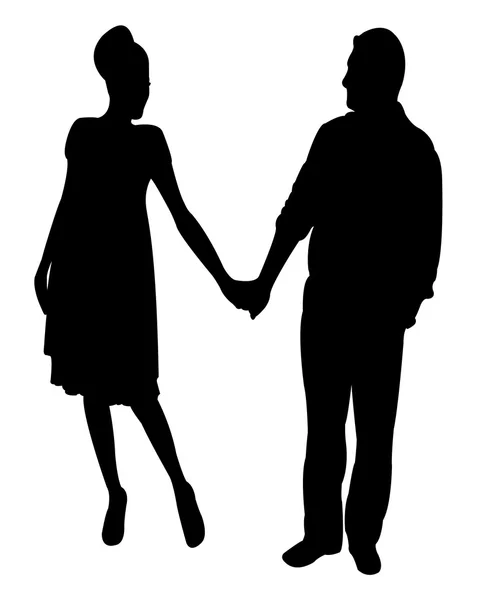 Happy couple silhouette — Photo