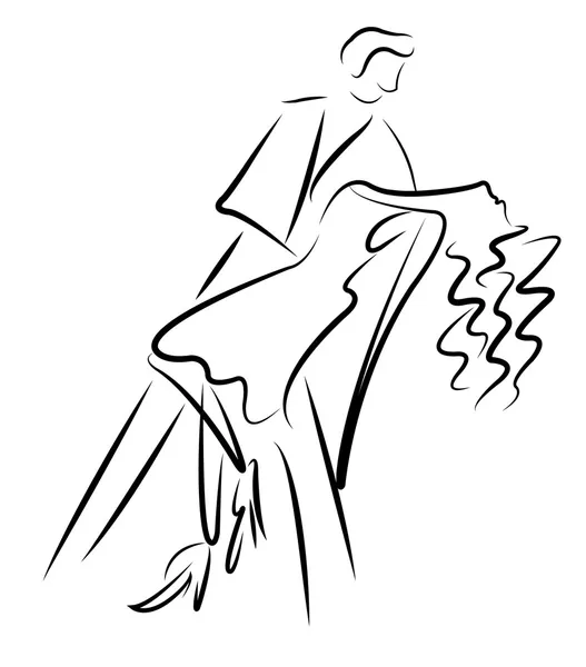 dans eden çift çizimi, vektör