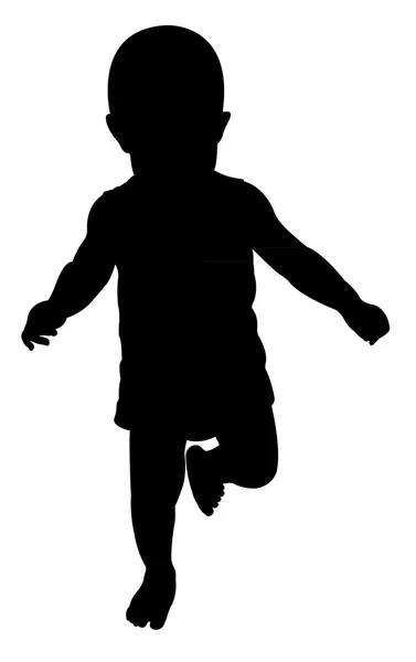 Uitgevoerd babyjongen silhouet vector — Stockvector