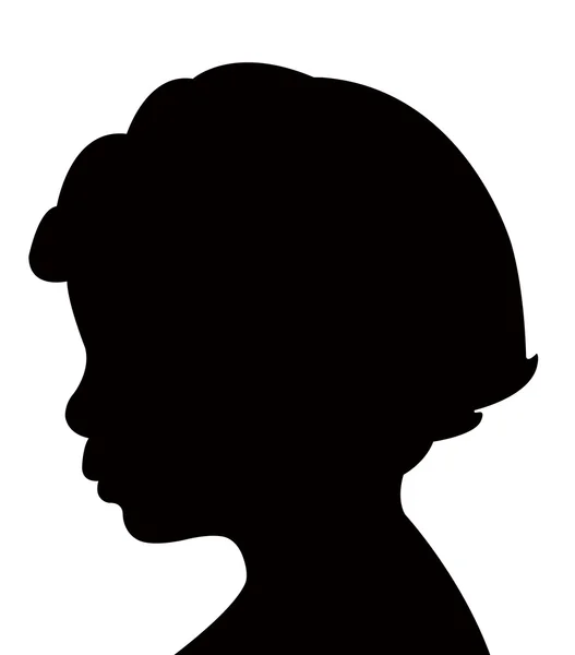 Silhouette de tête de bébé garçon de deux ans, vecteur — Image vectorielle