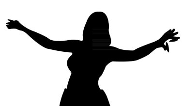 dansöz sahne siluet vektör