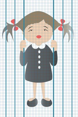 yorgun öğrenci hissediyorum kendisi gibi kare içinde defter sayfaları arasında bir hapishanede