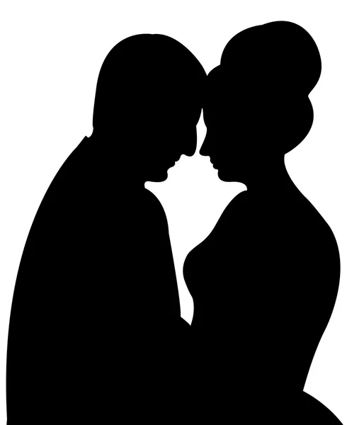 Silhouette vector of a couple — Stock Vector