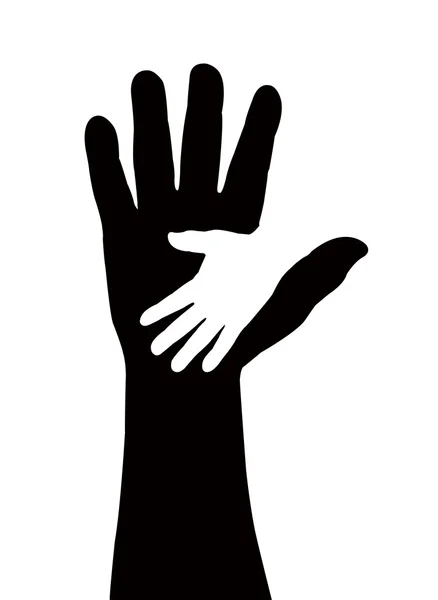 Ayudando a las manos. ilustración sobre fondo negro — Foto de Stock