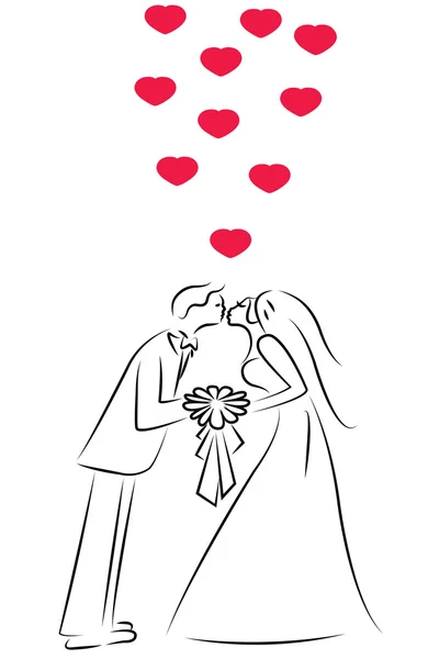 Políbit nevěstu, silueta — Stock fotografie