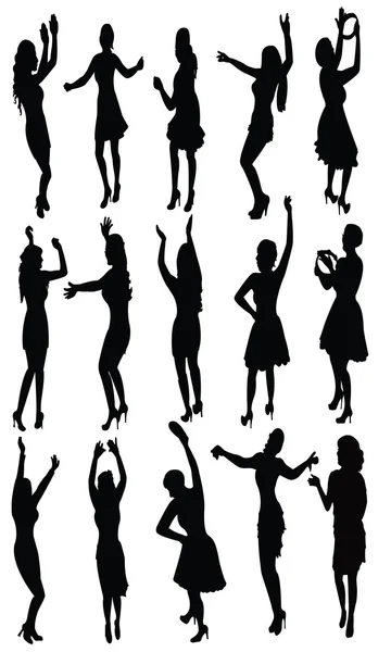 Danza ragazze silhouette — Foto Stock