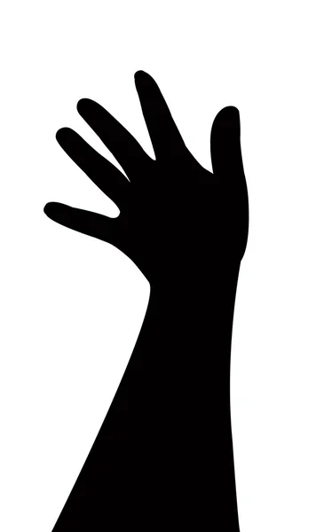 Een dame hand, silhouet vector — Stockvector