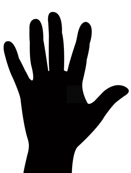 A lady hand, silhouette vector