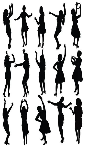 Silhouette de danseuses, vecteur — Image vectorielle