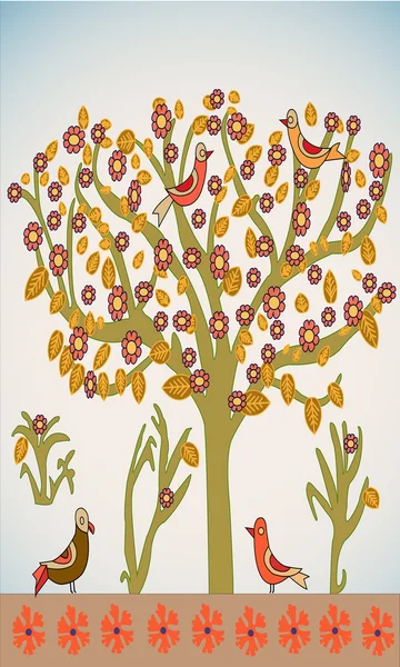 Tree with birds — Stock Photo, Image