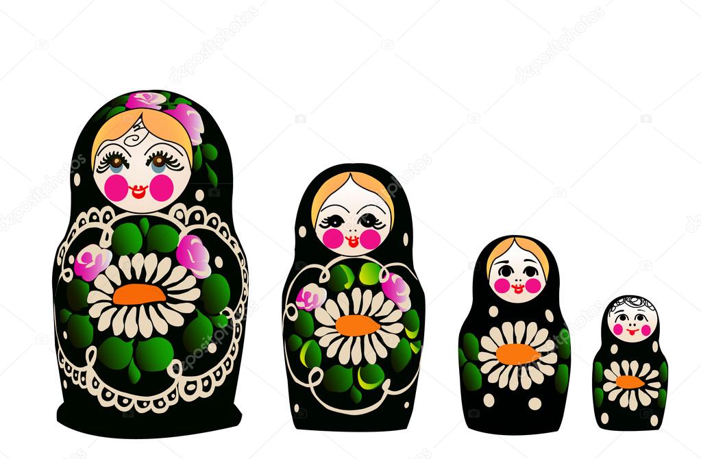 Matryoshka dolls in vector