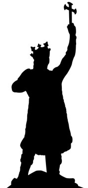 Silhouette of statue of the stefan cel mare,at Moldova clipart