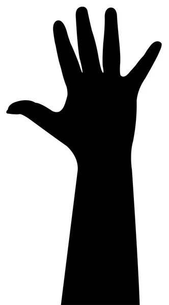 Vrouwelijke hand silhouet vector — Stockvector