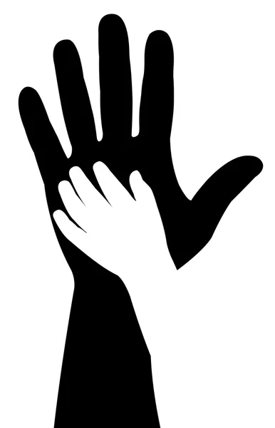 Helping hands silhouette — Stock Photo, Image