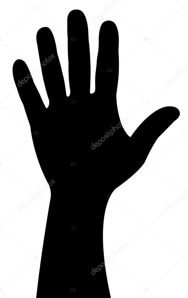 A lady hand, silhouette vector