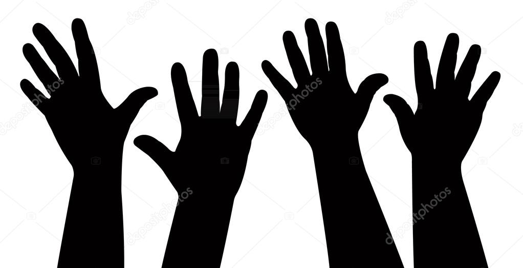 Hands together, vector