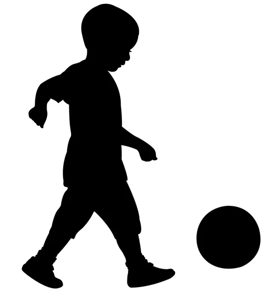 Spelen met de bal, silhouet — Stockfoto
