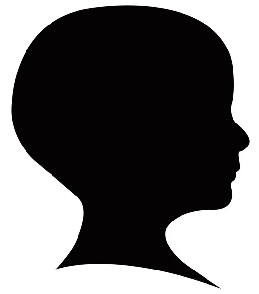 Silhouette de tête de bébé garçon de deux ans — Photo