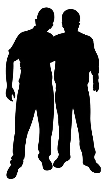 Two friends silhouette — Stock Photo, Image