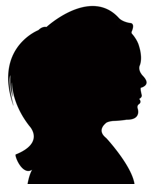 Un vecteur de silhouette tête d'enfant — Image vectorielle